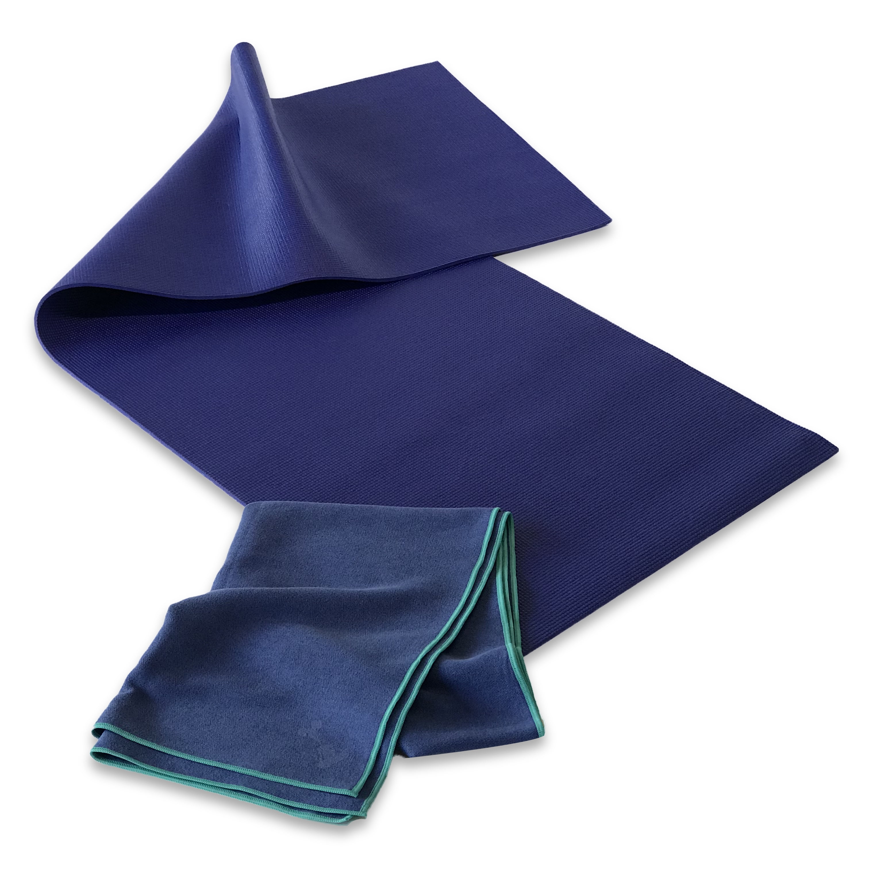 YogaRat RatMat Yoga Mat & Yoga Towel Set, Indigo Mat and Indigo