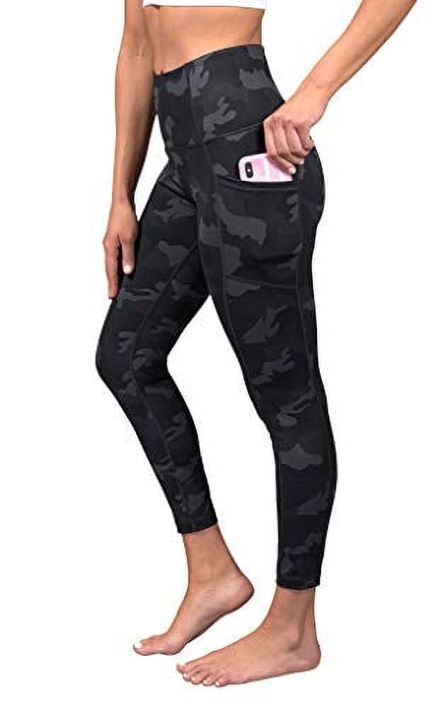 Yogalicious High Waist Squat Proof Soft Printed Ankle Leggings for Women -  Black Tie Dye - Small 