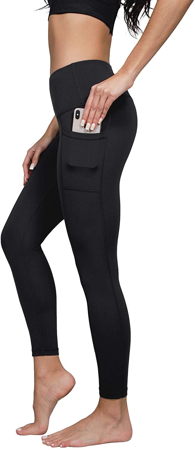 Yogalicious Lux Women's High Rise, Ankle Length Yoga Pants with Side  Pockets (Black, XL)