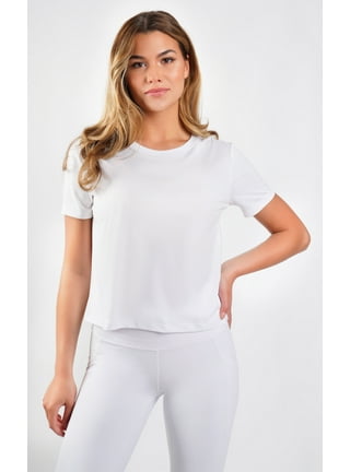 Yogalicious Sorority Girl Seamless Ribbed Button Henley Cropped