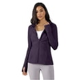 thumbnail image 1 of Yogalicious Womens Long Sleeve Full Zip Up Hoodie Jacket - Twilight Violet - Small, 1 of 1