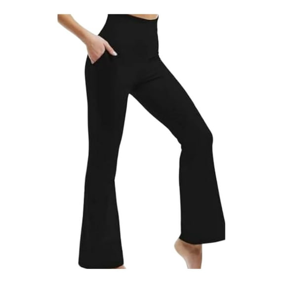 Yogalicious Womens Lux Laila Wide Leg Flare Pants - Black - Small