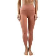 Yogalicious by Reflex Women's Carbon Lux High Waist Elastic Free Side Pocket 7/8 Ankle Legging Cedarwood / S