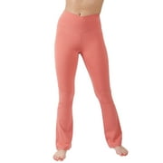 Yogalicious by Reflex Women's Lux High Waist Flare Leg V Back Yoga Pants with Elastic Free Crossover Waistband
