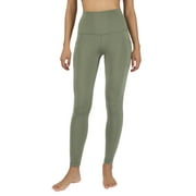 Yogalicious by Reflex Women's Polarlux Elastic Free Fleece Inside Super High Waist Legging with Side Pockets Deep Lichen Green / XL