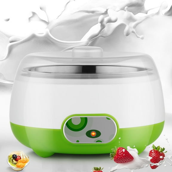 Yoghourt Machine, 1L Automatic Digital Yogurt Maker, Stainless Steel Liner Yogurt Maker Machine, Home DIY Yoghourt Container Yogurt Maker(Green）