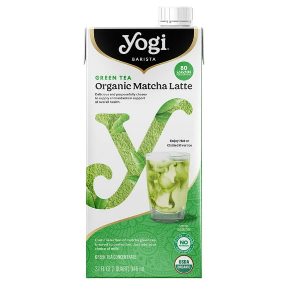 Yogi Barista Green Tea Organic Matcha Latte, Green Tea Concentrate, 32 fl oz