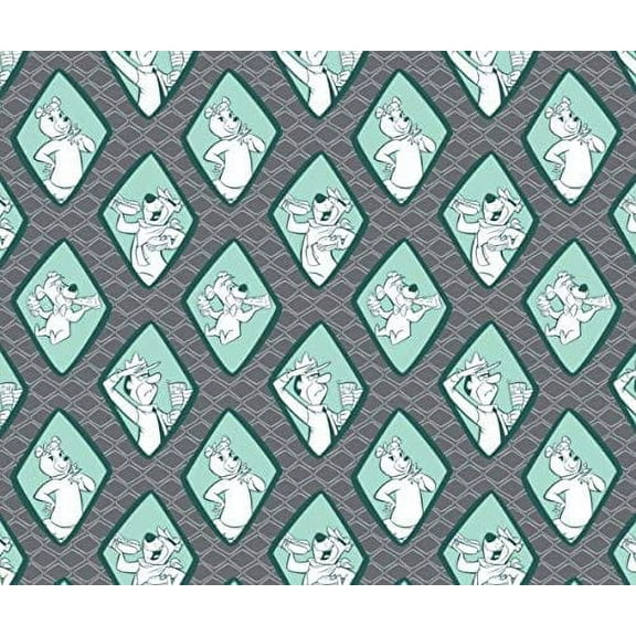 Yogi Bear Diamonds in Iron Fabric by The Yard