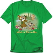 Yogi Bear Lifes A Pic-A-Nic Unisex Adult T Shirt, Kelly Green, 3X Large
