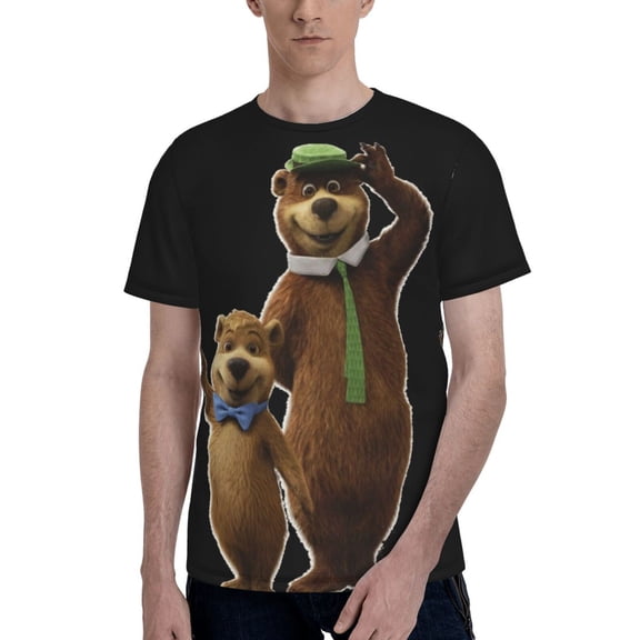 Yogi Bear Men's T-Shirt Graphic Print Crew Neck Unisex Short Sleeve Hip Hop Adults Tees Top Streetwear