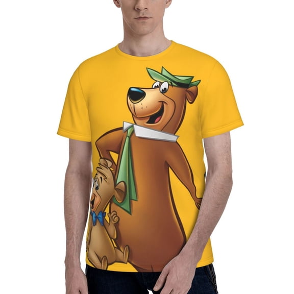 Yogi Bear Men's T-Shirt Graphic Print Crew Neck Unisex Short Sleeve Hip Hop Adults Tees Top Streetwear