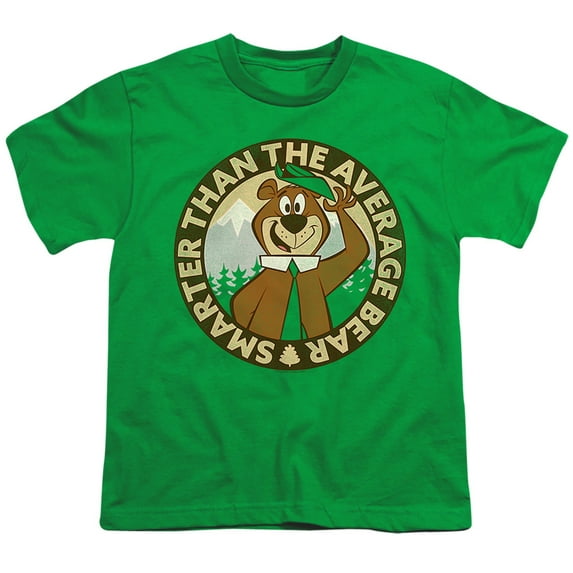 Yogi Bear Smarter Than Average Kids T Shirt (Small) for Youth Toddler Boys and Girls, Kelly Green