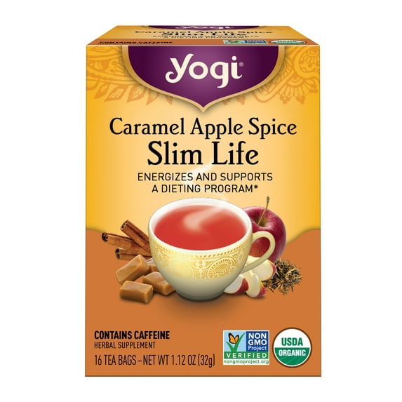 Yogi Caramel Apple Spice Slim Life Herbal Tea, Tea Bags, 16 Ct