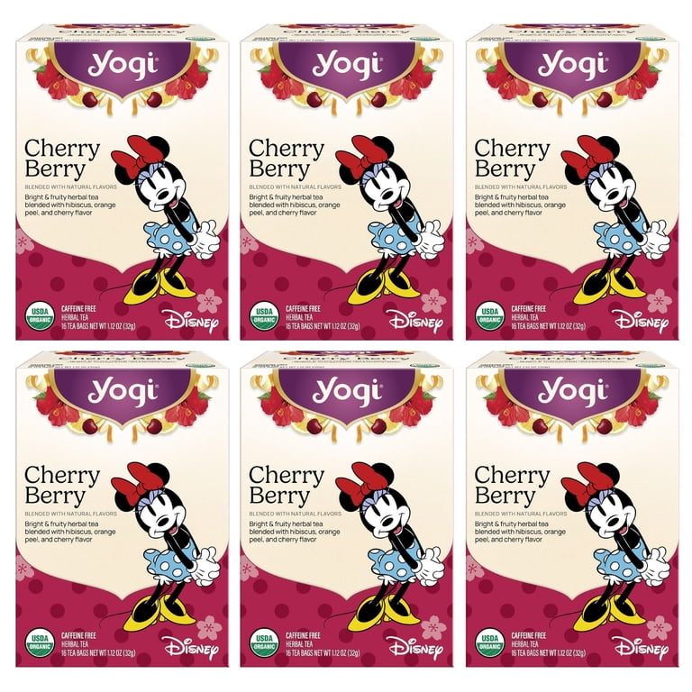 Yogi Cherry Berry Tea, Organic Herbal, 6 pack, 16 count - Walmart.com
