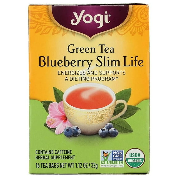 Yogi Green Tea, Blueberry Slim Life, 16 Tea Bags