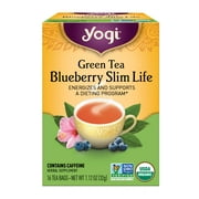 Yogi Green Tea Blueberry Slim Life Herbal Supplement Tea Bags, 16 Ea, 6 Piece, Packaging May Vary