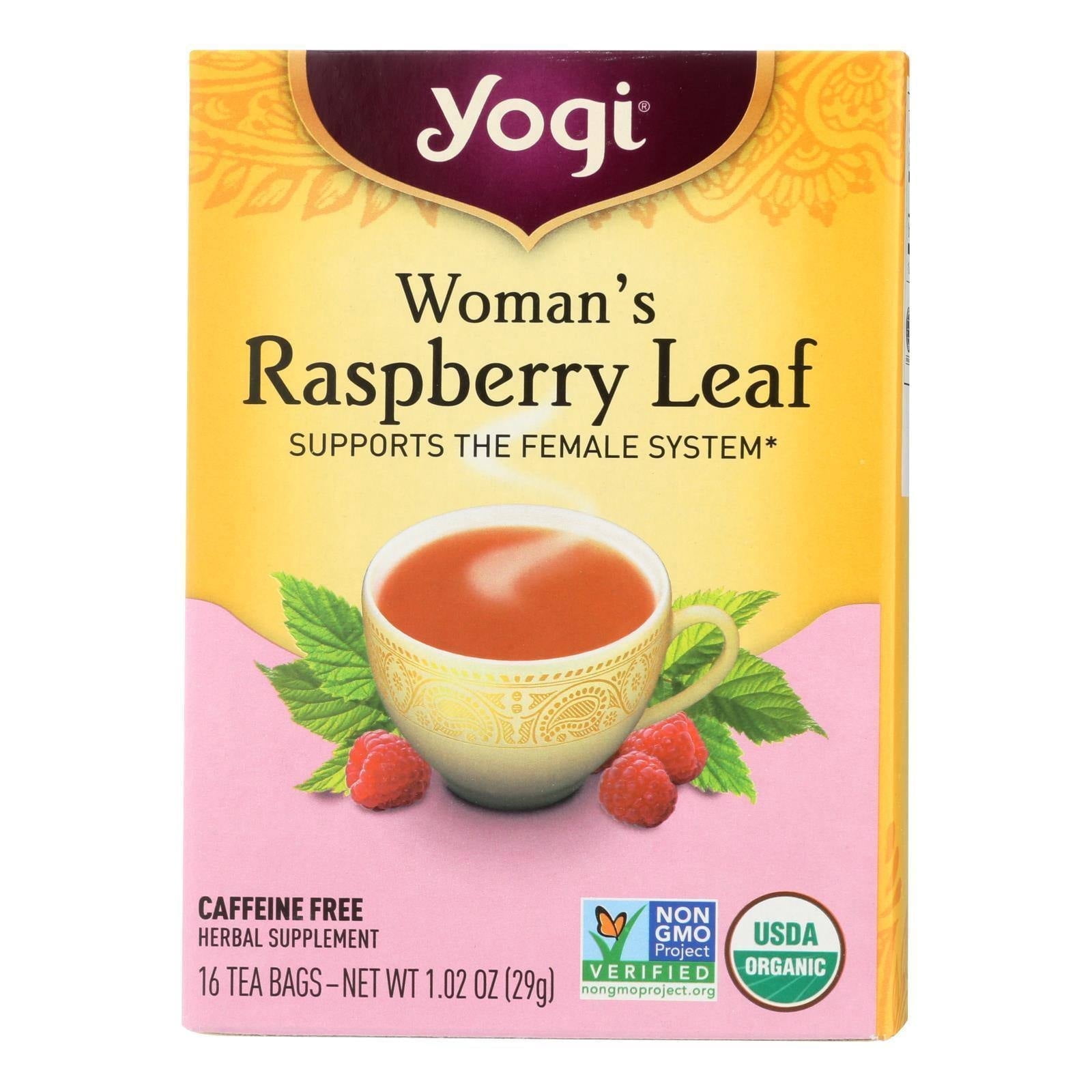 Herbal Tea Raspberry Yogi Organic Woman's Herbal Tea Raspberry Leaf - 16 Tea Bags - Case of ...