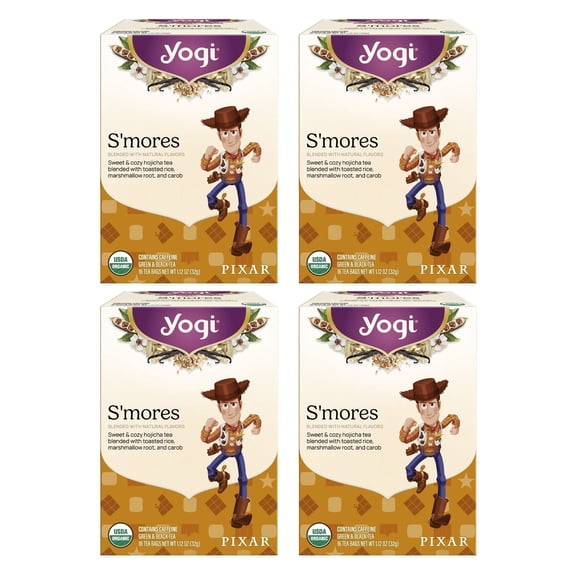 Yogi S'mores Tea (4 pack, 16 each) - Caffeinated Organic Green & Puerh Teas