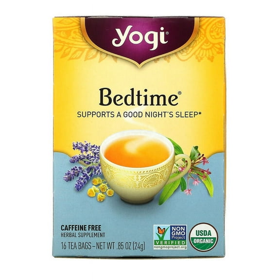 Yogi Tea, Bedtime, Caffeine Free, 16 Tea Bags, .85 oz Pack of 2