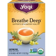 Yogi Tea - Breathe Deep (4 Pack) - Supports Respiratory Health with Eucalyptus, Thyme, and Mullein Leaves - Caffeine Free - 64 Organic Herbal Tea Bags