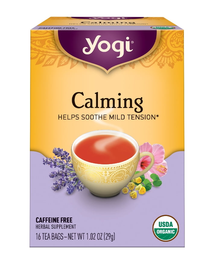 Yogi Tea Calming, Caffeine-Free Organic Herbal Tea, Wellness Tea Bags, 1 Box of 16