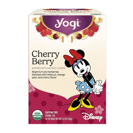 Yogi Tea Cherry Berry, Caffeine-Free, Organic Herbal Tea Bags, 16 Count