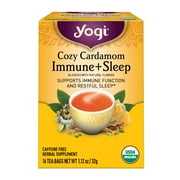Yogi Cozy Cardamom Immune Plus Sleep, Organic Herbal Wellness Tea Bags, 16 Count