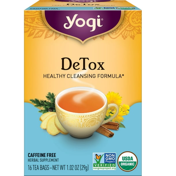 Yogi Tea DeTox, Caffeine-Free Organic Herbal Tea Bags, 16 Count
