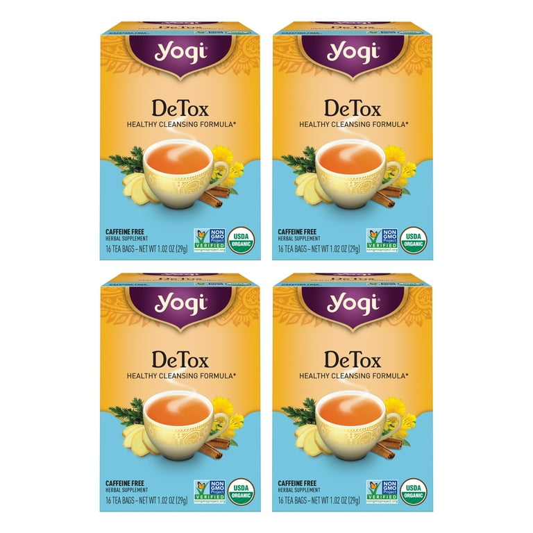 Yogi DeTox Herbal Tea Bags - Support Digestion & Cleansing, 4