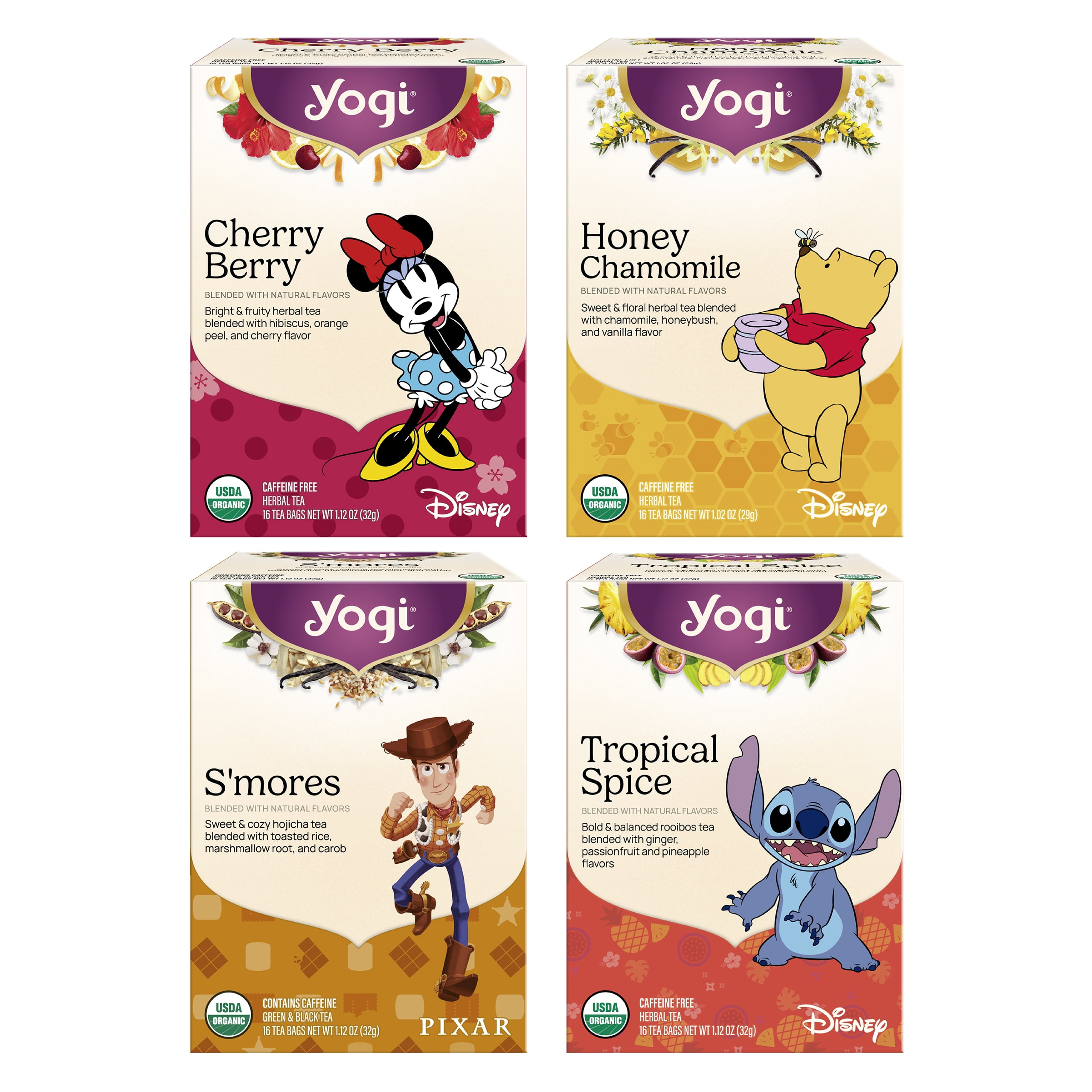 Yogi Tea Disney Inspired Variety Pack (4pk, 16ea) - Organic Herbal Tea ...