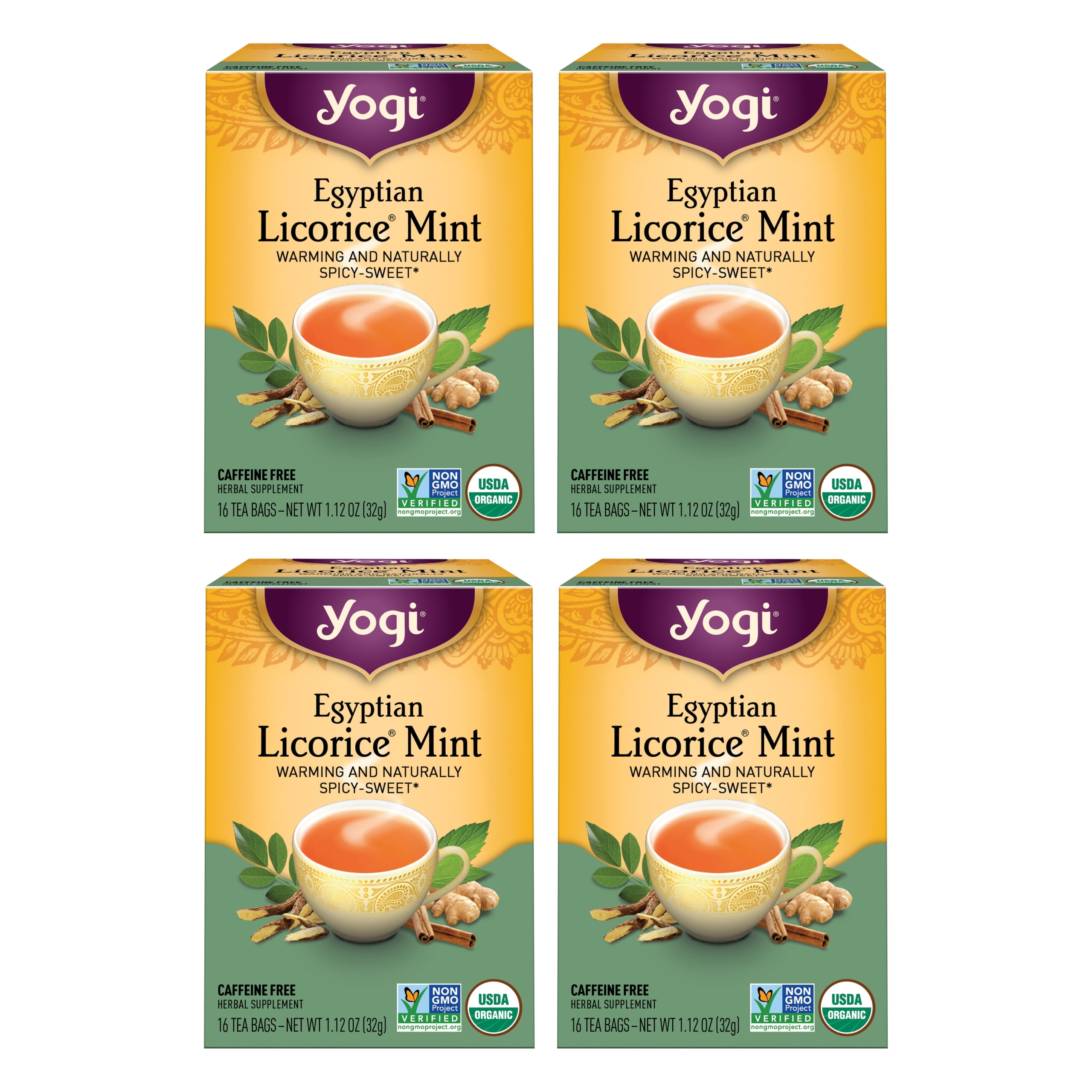 Yogi Organic Herbal Tea Egyptian Licorice Mint Wellness Tea Bags 4