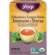 Yogi Tea Elderberry Lemon Balm Immune Plus Stress, Herbal Tea Bags, 16 Count