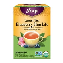 Yogi Tea Green Tea Blueberry Slim Life, Organic Green Tea Bags, 16 Count