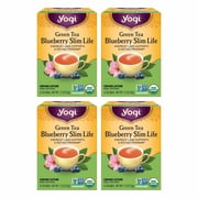 Yogi Green Tea Blueberry Slim Life (4 Pack) - Energizes - Contains Caffeine - 64 Organic Tea Bags