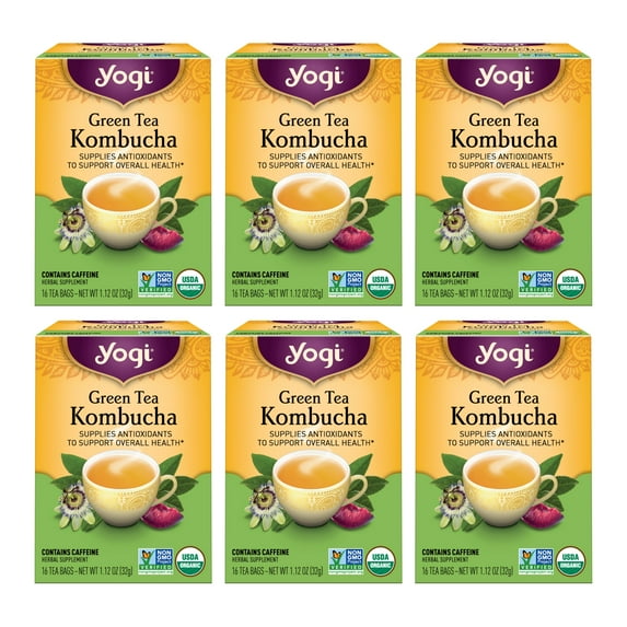 Yogi Tea - Green Tea Kombucha (6 Pack) - Supplies Antioxidants - 96 Tea Bags