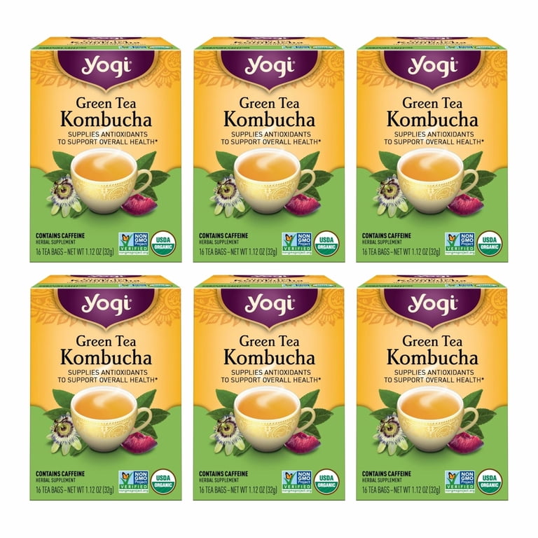 Yogi, Green Tea Kombucha, 96 Tea Bags, Organic Wellness - Walmart.com