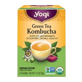 Yogi Green Tea Kombucha, Organic Wellness Tea Bags, 16 Count