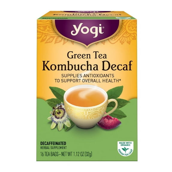 Yogi Tea, Green Tea Kombucha Decaf Tea, Tea Bags, 16 Ct, 1.12 OZ