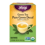 Yogi Green Tea Pure Green Decaf, Wellness Tea Bags, 16 Count