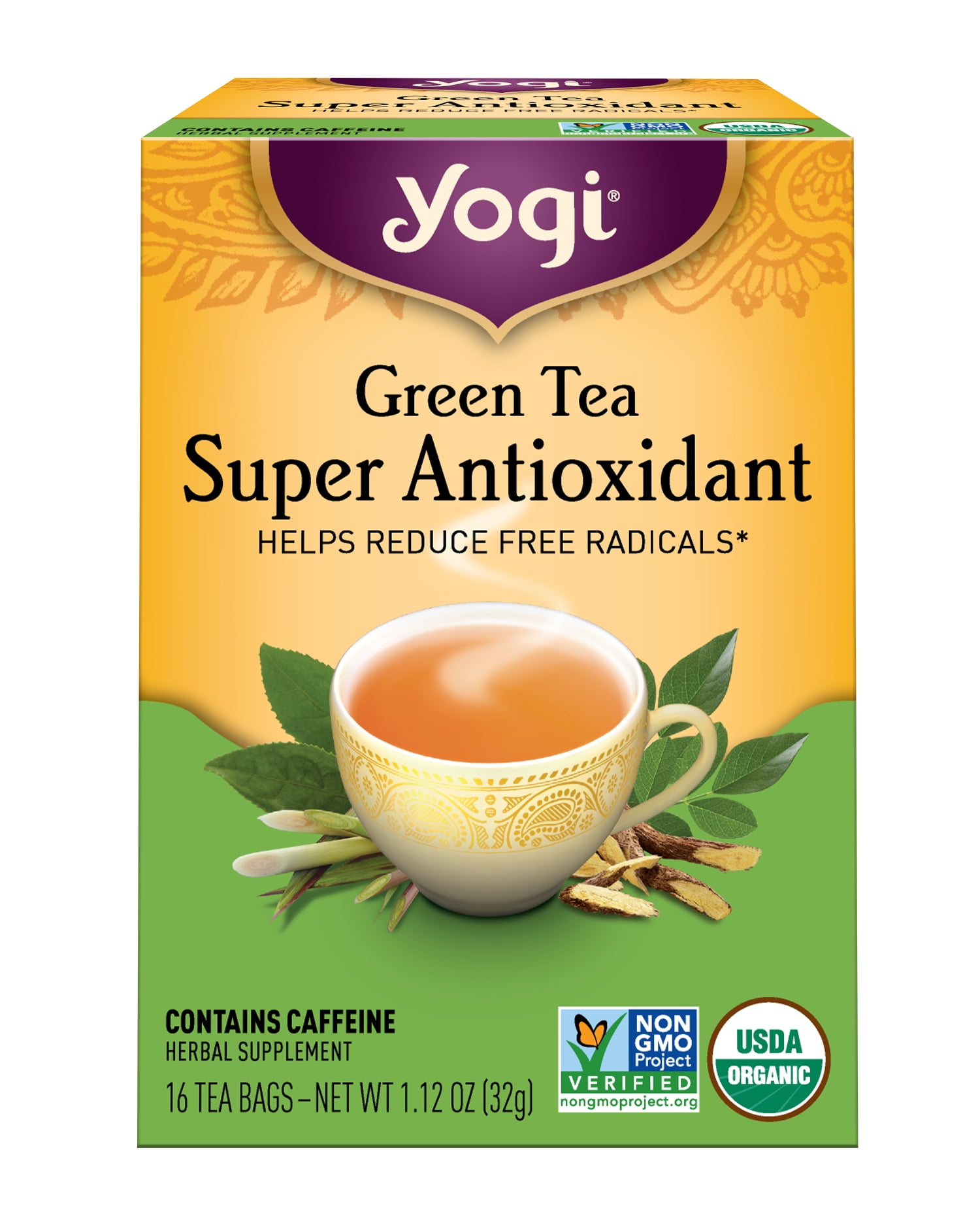 Yogi Tea Green Tea Super Antioxidant, Organic Green Tea Bags, 16 Count
