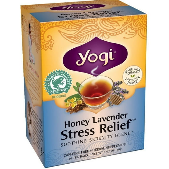 Yogi Tea Herbal Stress Relief, Honey Lavender 16 ea (Pack of 4)