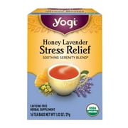 Yogi Tea Honey Lavender Stress Relief, Organic Herbal Tea Bags, 16 Count