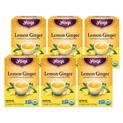 Yogi Tea, Lemon Ginger 6 Pack, 96 Herbal Tea Bags, Supports Digestion, Caffeine Free