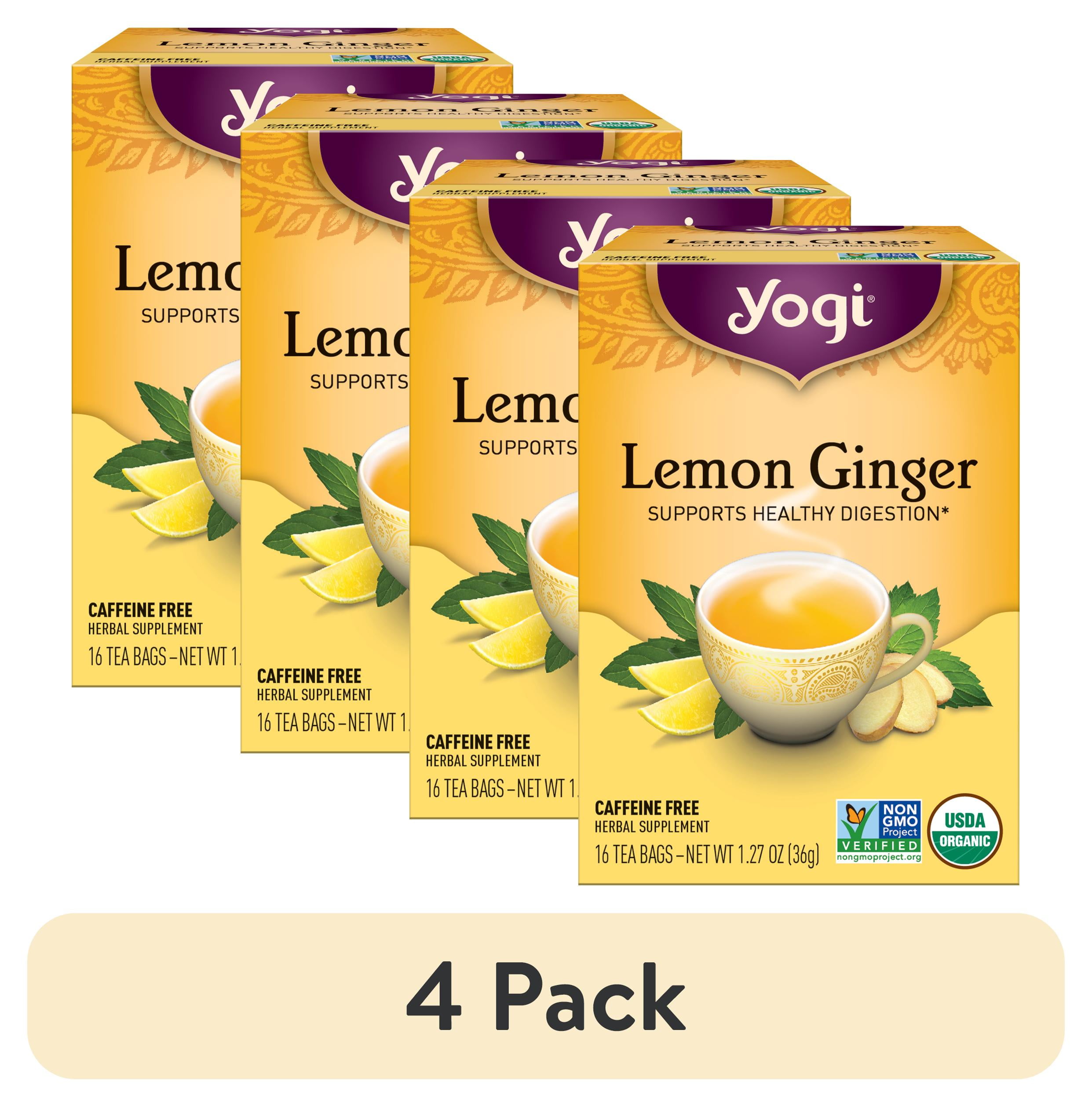  Yogi Tea Lemon Ginger Tea - 16 Tea Bags per Pack (6 Packs) -  Organic Ginger Root Tea to Support Healthy Digestion - Includes Lemongrass,  Lemon Flavor, Licorice Root, Lemon Peel