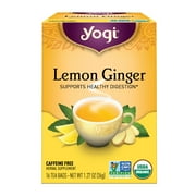 Yogi Tea Lemon Ginger, Caffeine-Free Organic Herbal Tea Bags, 16 Count