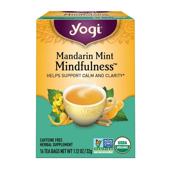 Yogi Mandarin Mint Mindfulness, Organic Herbal Tea Bags, 16 Count