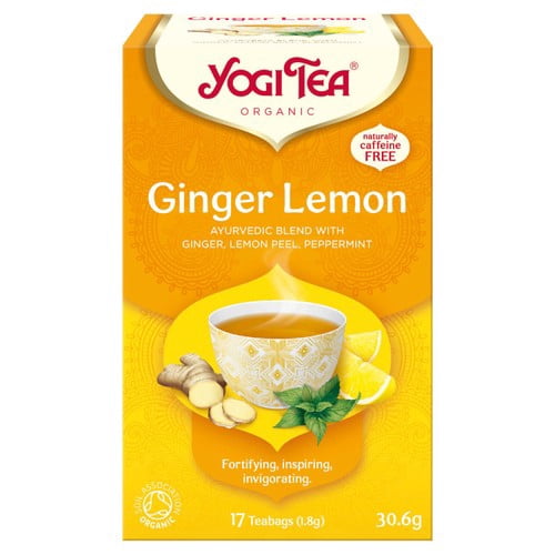 Yogi Tea Organic Ginger Lemon 17's, British Import (Pack of 3)