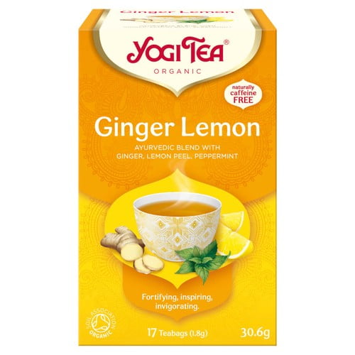 Yogi Tea Organic Ginger Lemon 17's, British Import (Pack of 3)