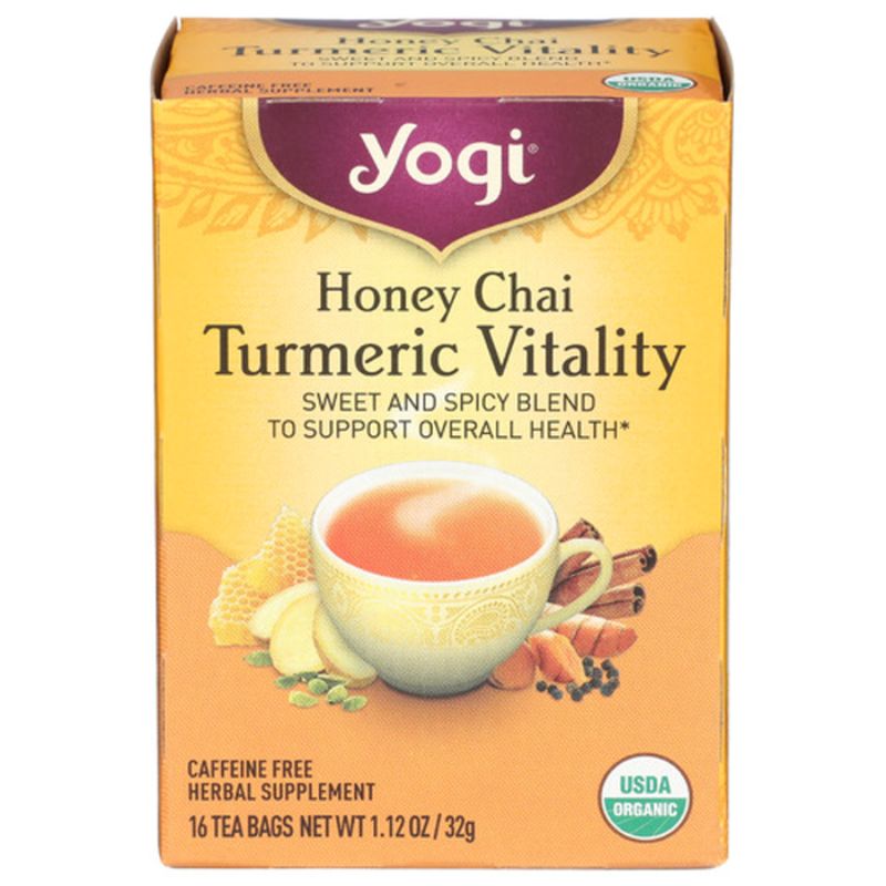 Yogi Tea Organic Honey Chai Turmeric Vitality 16 ct Pack of 3