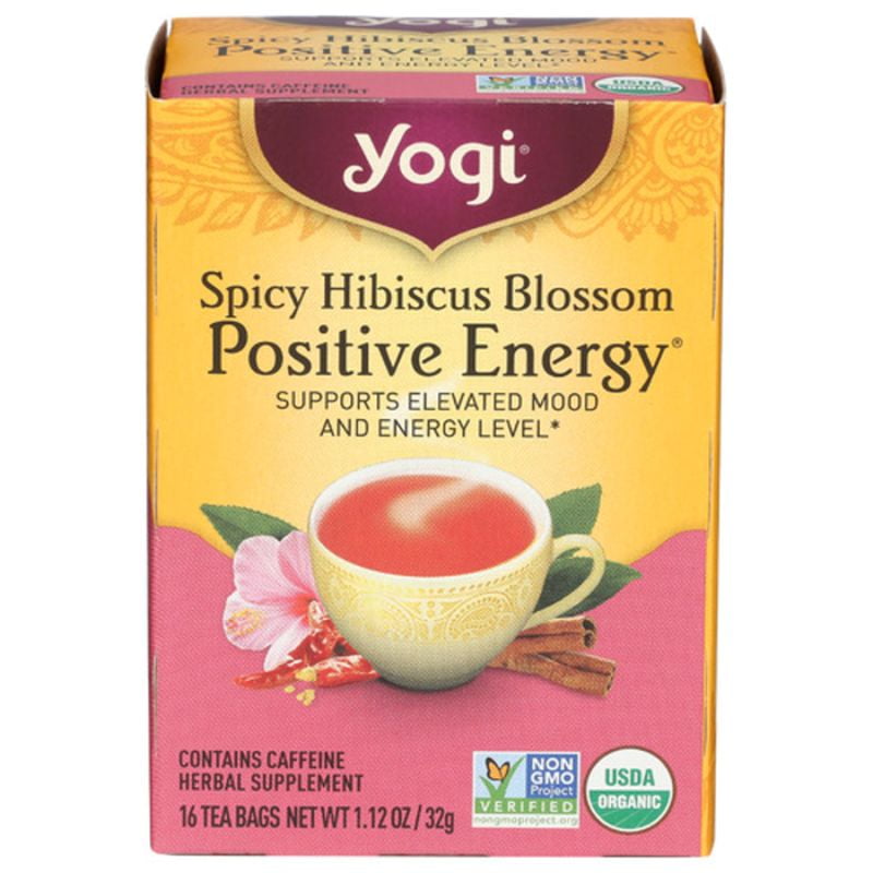 Yogi Tea Organic Spicy Hibiscus Blossom Positive Energy Tea 16 ct Pack